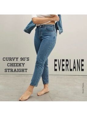 EVERLANE Curvy 90s Cheeky Straight Jean in Northridge Wash Organic Cotton Sz 25